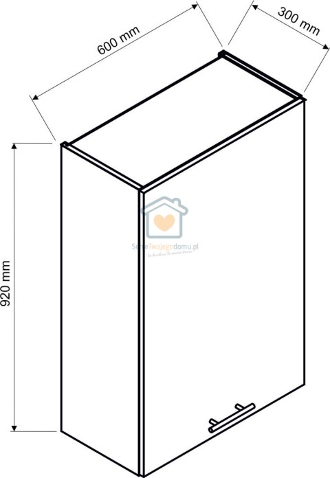 Szara wisząca szafka kuchenna 1-drzwiowa 60 cm ADELE Szara wisząca szafka kuchenna 1-drzwiowa 60 cm ADELE