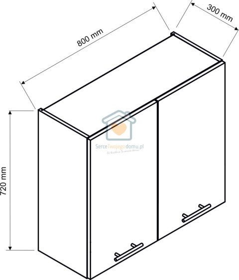Szara wisząca szafka kuchenna 2-drzwiowa z ociekaczem 80 cm ADELE Szara wisząca szafka kuchenna 2-drzwiowa z ociekaczem 80 cm ADELE