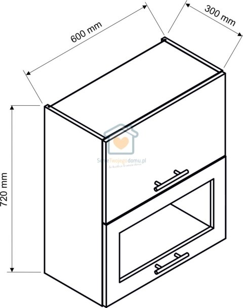 Beżowa wisząca witryna kuchenna 2-drzwiowa 60 cm ADELE Beżowa wisząca witryna kuchenna 2-drzwiowa 60 cm ADELE
