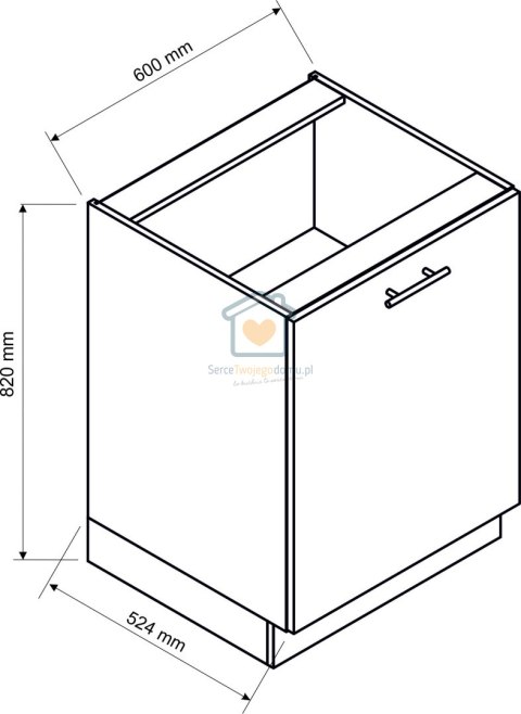 Biała szafka kuchenna 1-drzwiowa 60 cm KATE Biała szafka kuchenna 1-drzwiowa 60 cm KATE