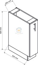 Biała szafka kuchenna z koszem cargo 20 cm KATE