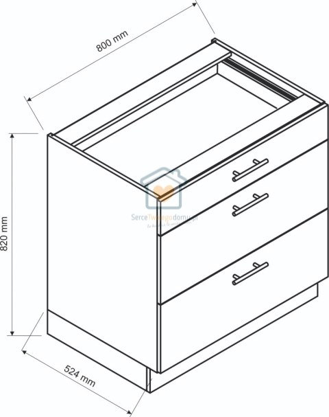 Biała szafka kuchenna z szufladami 80 cm KATE Biała szafka kuchenna z szufladami 80 cm KATE