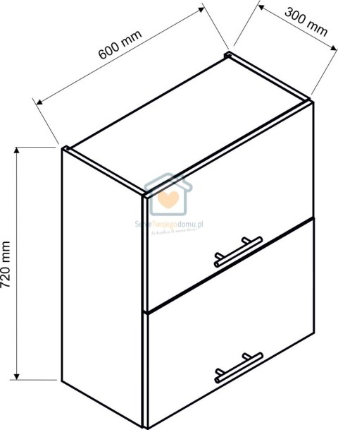 Biała wisząca szafka kuchenna 2-drzwiowa 60 cm KATE Biała wisząca szafka kuchenna 2-drzwiowa 60 cm KATE