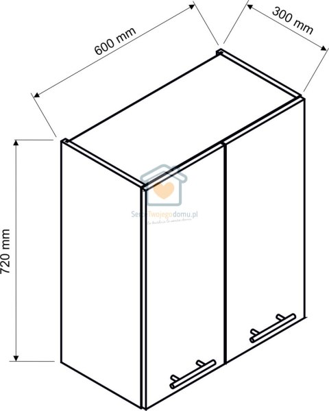Biała wisząca szafka kuchenna 2-drzwiowa 60 cm KATE Biała wisząca szafka kuchenna 2-drzwiowa 60 cm KATE
