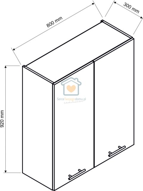 Biała wisząca szafka kuchenna 2-drzwiowa 80 cm KATE Biała wisząca szafka kuchenna 2-drzwiowa 80 cm KATE