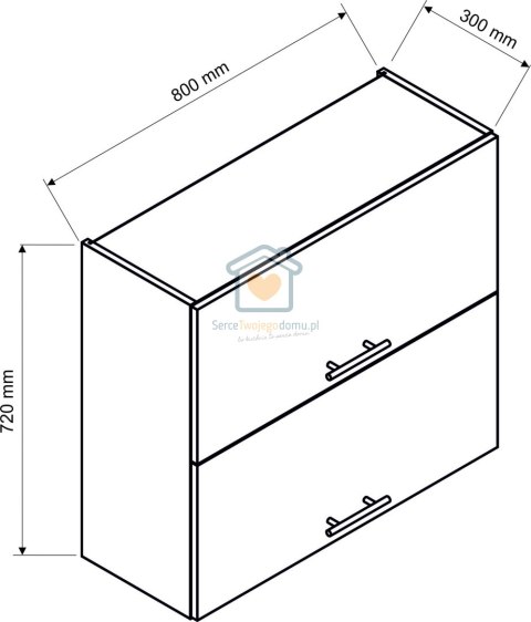 Biała wisząca szafka kuchenna 2-drzwiowa 80 cm KATE Biała wisząca szafka kuchenna 2-drzwiowa 80 cm KATE