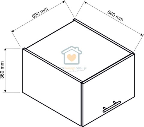 Biała wisząca szafka kuchenna nadstawka 50 cm KATE Biała wisząca szafka kuchenna nadstawka 50 cm KATE
