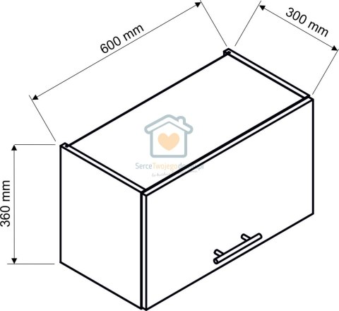 Biała wisząca szafka kuchenna nadstawka 60 cm KATE Biała wisząca szafka kuchenna nadstawka 60 cm KATE