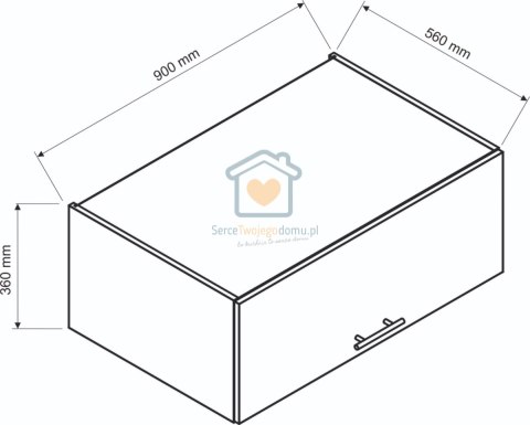 Biała wisząca szafka kuchenna nadstawka 90 cm KATE Biała wisząca szafka kuchenna nadstawka 90 cm KATE