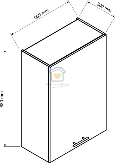 Biała wisząca szafka kuchenna z okapem 60 cm KATE Biała wisząca szafka kuchenna z okapem 60 cm KATE