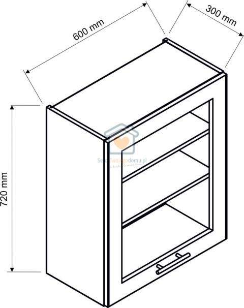 Biała wisząca witryna kuchenna 1-drzwiowa 60 cm KATE Biała wisząca witryna kuchenna 1-drzwiowa 60 cm KATE