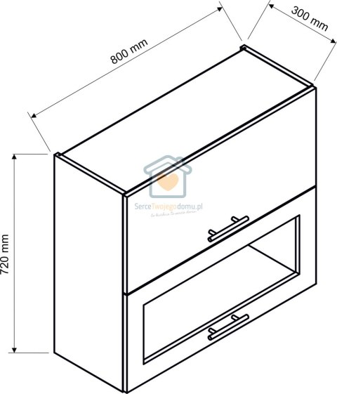 Biała wisząca witryna kuchenna 2-drzwiowa 80 cm KATE Biała wisząca witryna kuchenna 2-drzwiowa 80 cm KATE