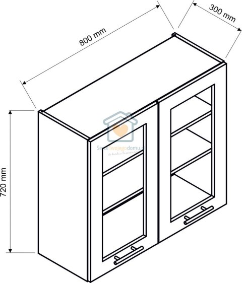 Biała wisząca witryna kuchenna 2-drzwiowa 80 cm KATE Biała wisząca witryna kuchenna 2-drzwiowa 80 cm KATE