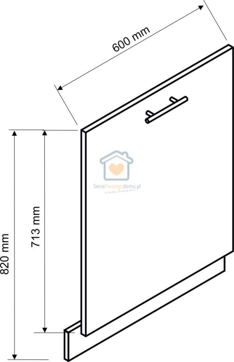 Biały front do zabudowy zmywarki 60 cm KATE Biały front do zabudowy zmywarki 60 cm KATE