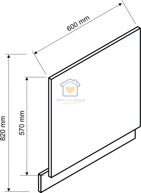Biały front do zabudowy zmywarki 60 cm KATE Biały front do zabudowy zmywarki 60 cm KATE