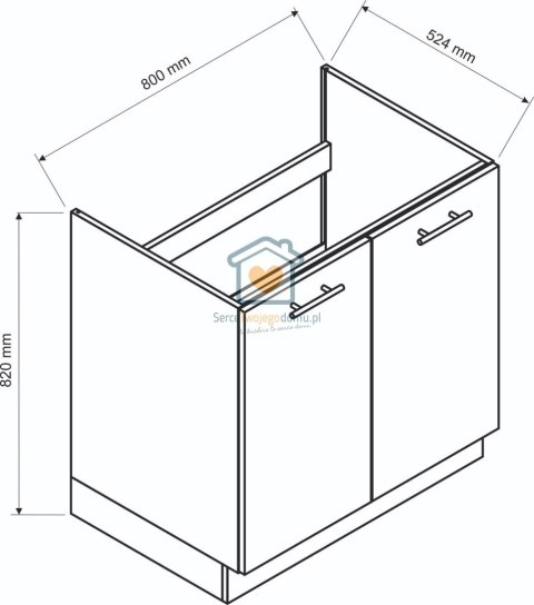Czarna szafka kuchenna pod zlewozmywak 80 cm KATE Czarna szafka kuchenna pod zlewozmywak 80 cm KATE