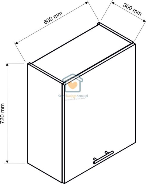 Popielata wisząca szafka kuchenna 1-drzwiowa z ociekaczem 80 cm KATE Popielata wisząca szafka kuchenna 1-drzwiowa z ociekaczem 80 cm KATE