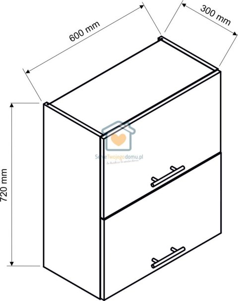 Szara wisząca szafka kuchenna 2-drzwiowa 60 cm KATE Szara wisząca szafka kuchenna 2-drzwiowa 60 cm KATE