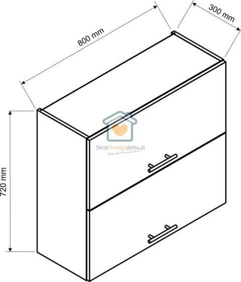 Popielata wisząca szafka kuchenna 2-drzwiowa 80 cm KATE Popielata wisząca szafka kuchenna 2-drzwiowa 80 cm KATE