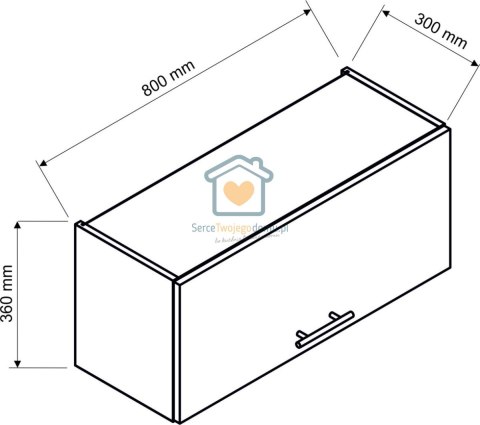Czarna wisząca szafka kuchenna nadstawka 80 cm KATE Czarna wisząca szafka kuchenna nadstawka 80 cm KATE