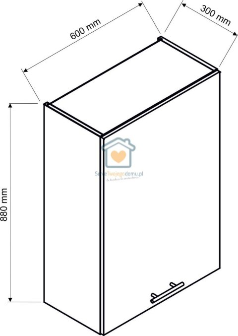 Popielata wisząca szafka kuchenna z okapem 60 cm KATE Popielata wisząca szafka kuchenna z okapem 60 cm KATE