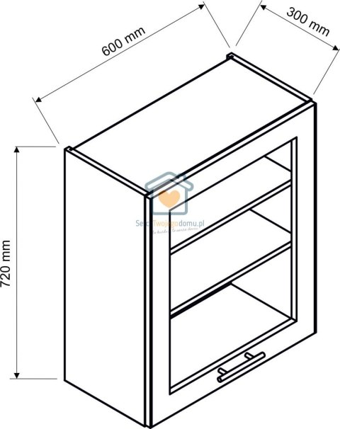 Czarna wisząca witryna kuchenna 1-drzwiowa 60 cm KATE Czarna wisząca witryna kuchenna 1-drzwiowa 60 cm KATE