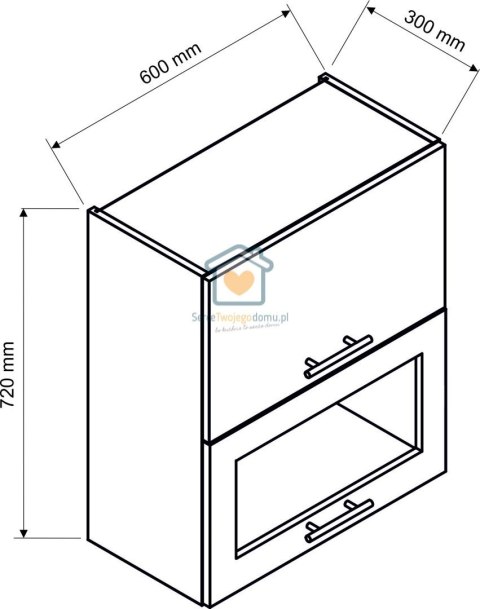 Czarna wisząca witryna kuchenna 2-drzwiowa 60 cm KATE Czarna wisząca witryna kuchenna 2-drzwiowa 60 cm KATE