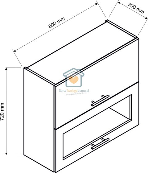 Szara wisząca witryna kuchenna 2-drzwiowa 80 cm KATE Szara wisząca witryna kuchenna 2-drzwiowa 80 cm KATE