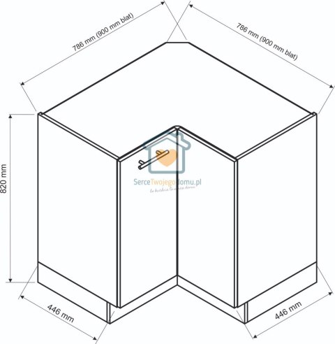 Biała narożna szafka kuchenna 90x90 cm ZOYA Biała narożna szafka kuchenna 90x90 cm ZOYA