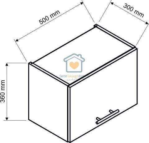 Biała okapowa szafka kuchenna 50 cm ZOYA Biała okapowa szafka kuchenna 50 cm ZOYA