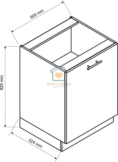 Biała szafka kuchenna 1-drzwiowa 60 cm ZOYA Biała szafka kuchenna 1-drzwiowa 60 cm ZOYA