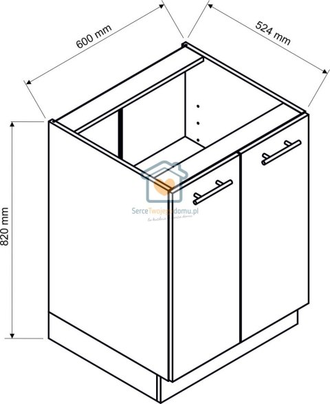 Biała szafka kuchenna 2-drzwiowa 60 cm ZOYA Biała szafka kuchenna 2-drzwiowa 60 cm ZOYA