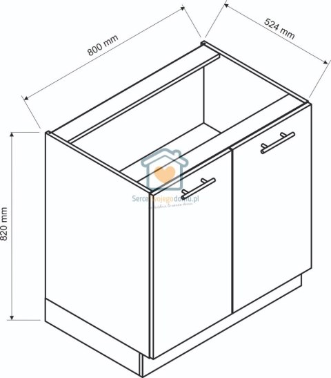 Biała szafka kuchenna 2-drzwiowa 80 cm ZOYA Biała szafka kuchenna 2-drzwiowa 80 cm ZOYA