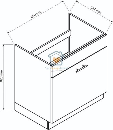 Biała szafka kuchenna pod zlewozmywak z szufladą 80 cm ZOYA Biała szafka kuchenna pod zlewozmywak z szufladą 80 cm ZOYA