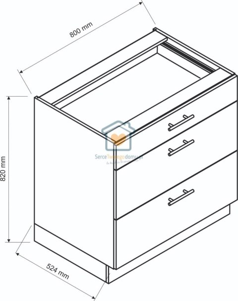 Biała szafka kuchenna z szufladami 80 cm ZOYA Biała szafka kuchenna z szufladami 80 cm ZOYA