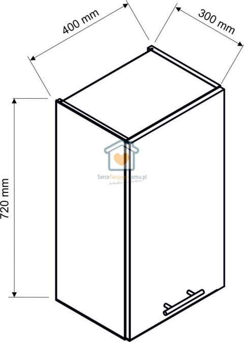 Biała wisząca szafka kuchenna 1-drzwiowa 40 cm ZOYA Biała wisząca szafka kuchenna 1-drzwiowa 40 cm ZOYA