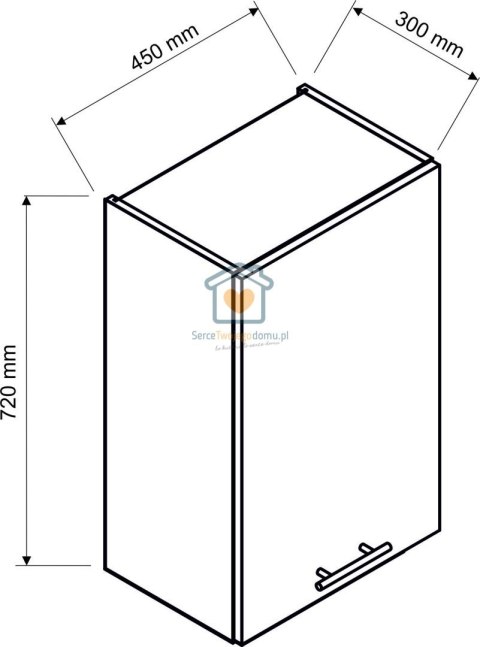 Biała wisząca szafka kuchenna 1-drzwiowa 45 cm ZOYA Biała wisząca szafka kuchenna 1-drzwiowa 45 cm ZOYA