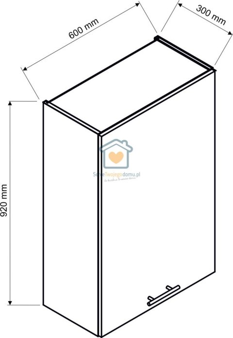 Biała wisząca szafka kuchenna 1-drzwiowa 60 cm ZOYA Biała wisząca szafka kuchenna 1-drzwiowa 60 cm ZOYA
