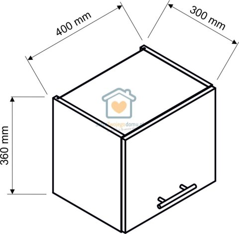 Biała wisząca szafka kuchenna nadstawka 40 cm ZOYA Biała wisząca szafka kuchenna nadstawka 40 cm ZOYA