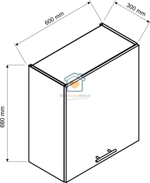 Biała wisząca szafka kuchenna z okapem 60 cm ZOYA Biała wisząca szafka kuchenna z okapem 60 cm ZOYA