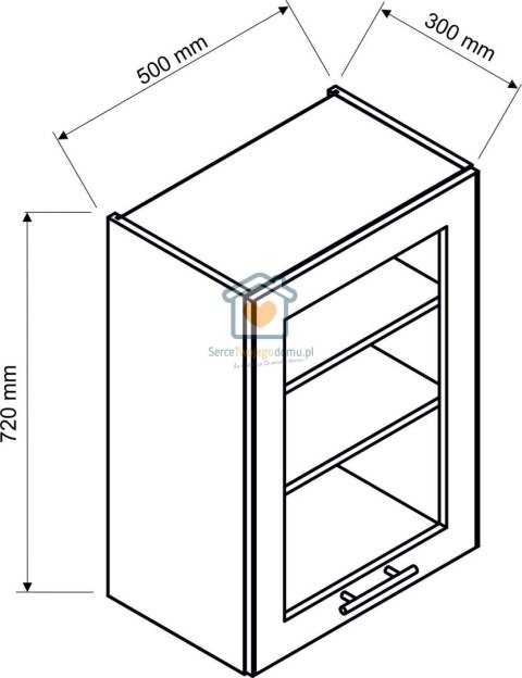 Biała wisząca witryna kuchenna 1-drzwiowa 50 cm ZOYA Biała wisząca witryna kuchenna 1-drzwiowa 50 cm ZOYA