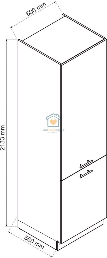 Biały słupek kuchenny do zabudowy lodówki 60 cm ZOYA Biały słupek kuchenny do zabudowy lodówki 60 cm ZOYA