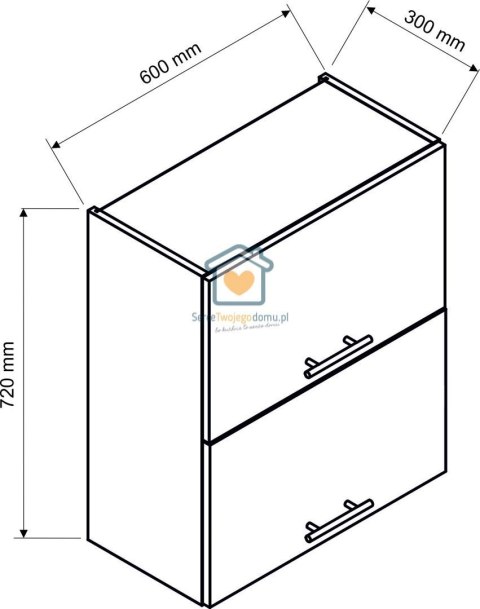 Czarna wisząca szafka kuchenna 2-drzwiowa 60 cm ZOYA Czarna wisząca szafka kuchenna 2-drzwiowa 60 cm ZOYA