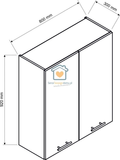 Czarna wisząca szafka kuchenna 2-drzwiowa 80 cm ZOYA Czarna wisząca szafka kuchenna 2-drzwiowa 80 cm ZOYA