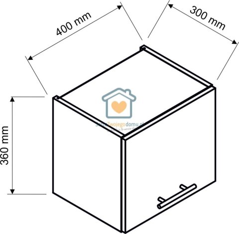 Czarna wisząca szafka kuchenna nadstawka 40 cm ZOYA Czarna wisząca szafka kuchenna nadstawka 40 cm ZOYA