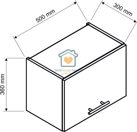Czarna wisząca szafka kuchenna nadstawka 50 cm ZOYA Czarna wisząca szafka kuchenna nadstawka 50 cm ZOYA