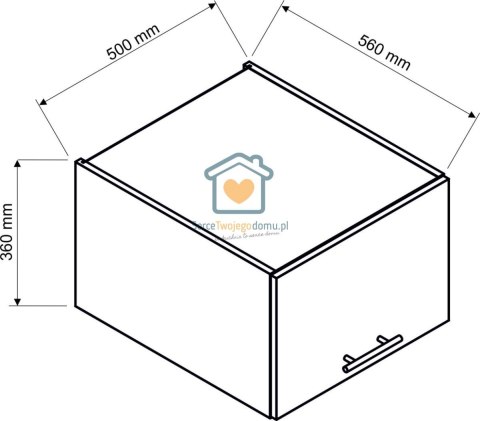 Czarna wisząca szafka kuchenna nadstawka 50 cm ZOYA Czarna wisząca szafka kuchenna nadstawka 50 cm ZOYA