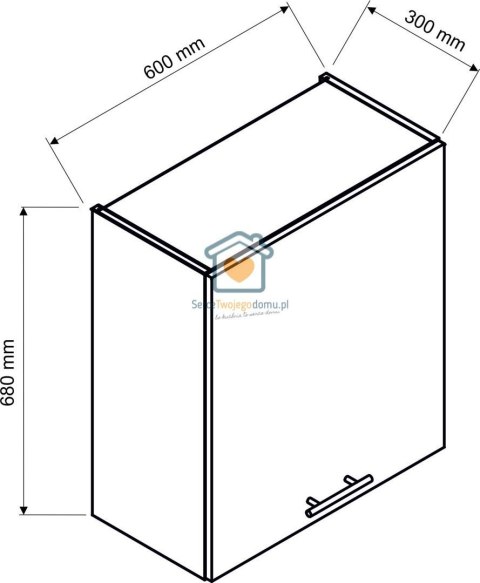 Czarna wisząca szafka kuchenna z okapem 60 cm ZOYA Czarna wisząca szafka kuchenna z okapem 60 cm ZOYA