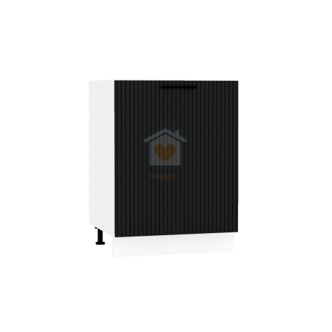 Czarna szafka kuchenna 1-drzwiowa pod zlewozmywak 60 cm KATE Czarna szafka kuchenna 1-drzwiowa pod zlewozmywak 60 cm KATE