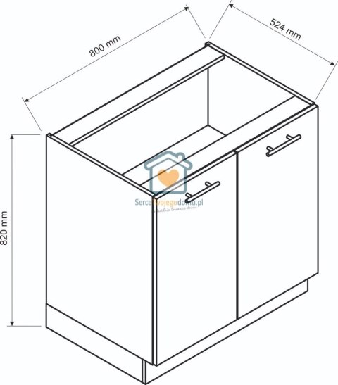 Dąb halifax szafka kuchenna 2-drzwiowa 80 cm ZOYA Dąb halifax szafka kuchenna 2-drzwiowa 80 cm ZOYA